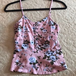 American Eagle pink flower design tank top